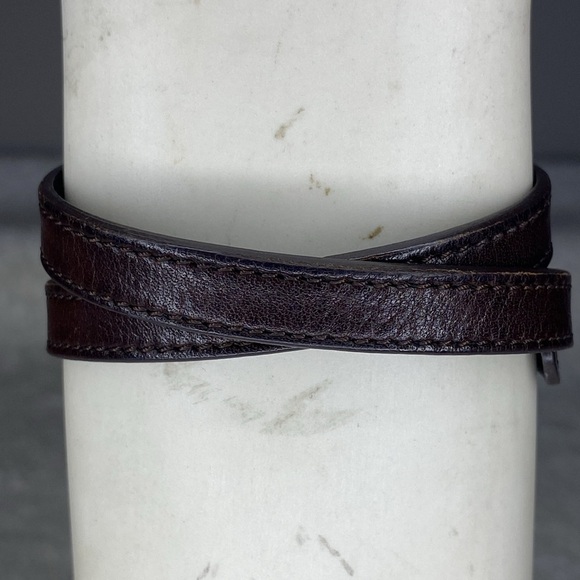 Louis Vuitton Box It Double Wrap Leather Bracelet in Brown and Silvertone (17in) - Picture 3 of 8